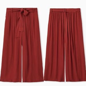 Torrid | Crop Pull On Wide Leg Gauze Tie Front Pants